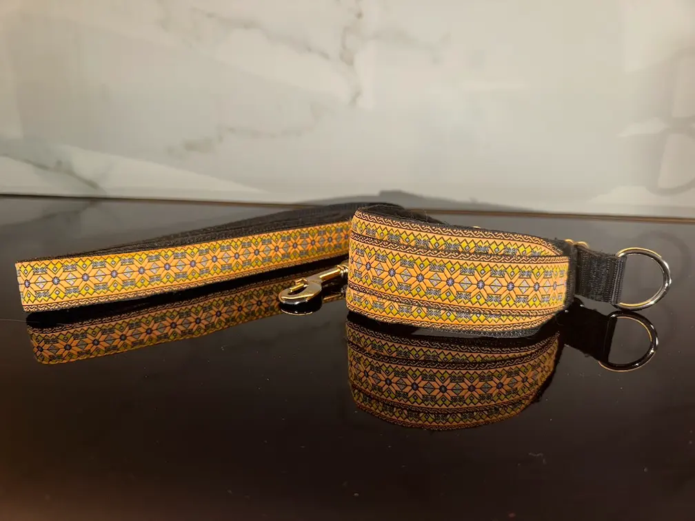 Martingale Tribal Collar & Lead (Orange)